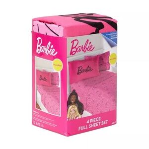Barbie Kids Full Sheet Set Pink Microfiber Mattel New